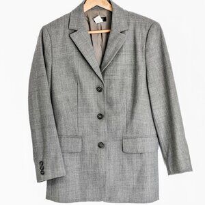 EUC J.Crew Women's Relaxed Blazer in Gauzy Italian Wool Blend Silver Gray Sz4